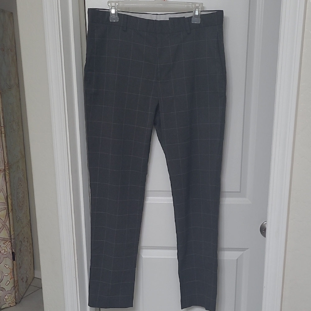 H&M Gray Checkered Pants SLIM FIT